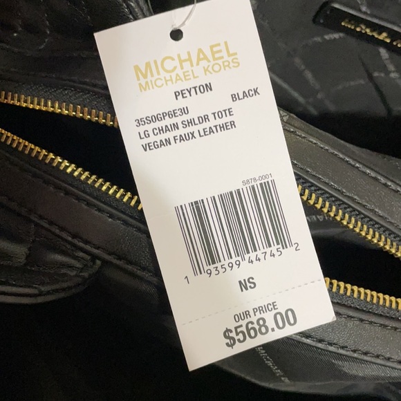 MK Peyton Lg Shoulder Tote Set-Black Faux Leather - Picture 8 of 16